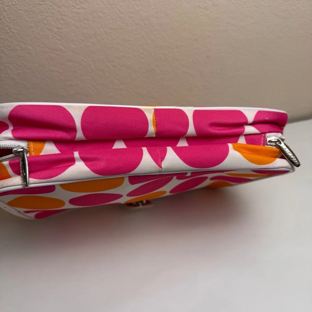 Lancome Hanging Makeup Bag Cosmetic Organizer Pink Orange Polka Dot Travel Case